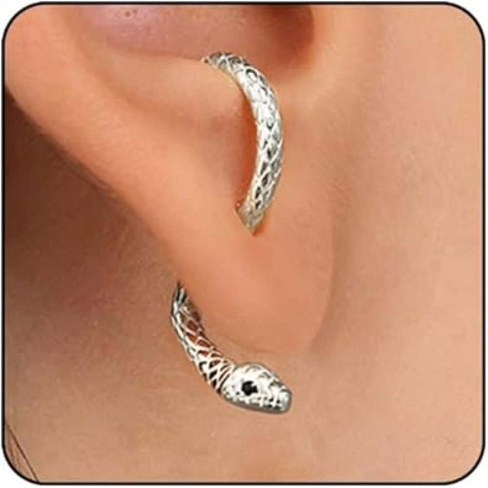 Silver‎ Snake Earrings for Women Dangle Snake Jewelry Gothic Punk